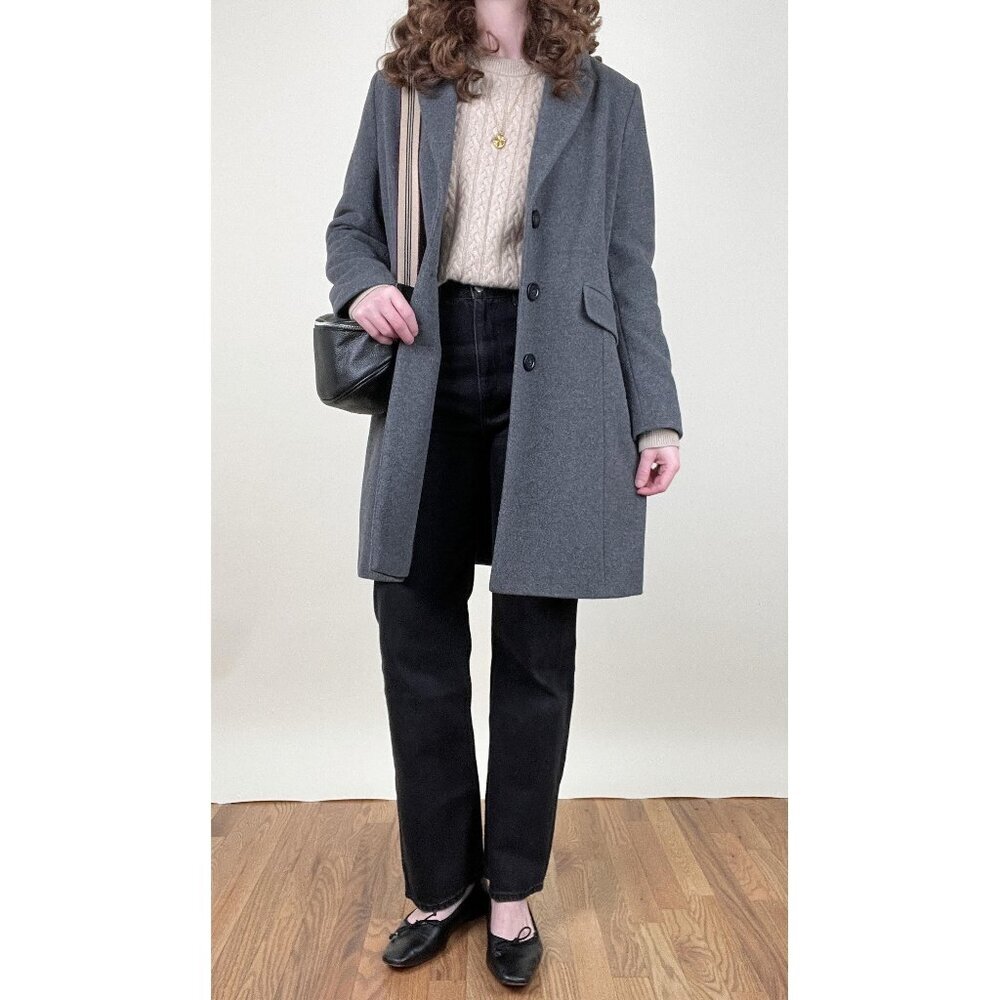 Vintage German Peacoat Jacket Pea Coat Minimalist Quiet Luxury Understated Luxe - Picture 2 of 7